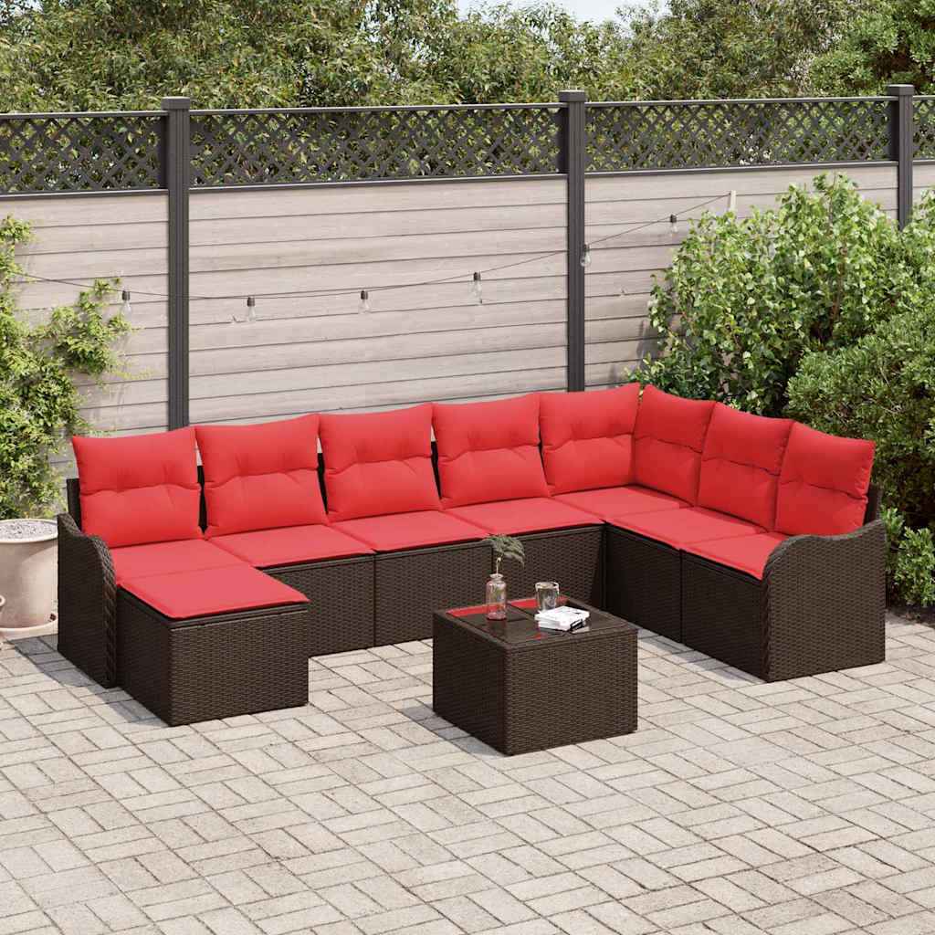 vidaXL Tuin Sofa Set Bruin poly rattan