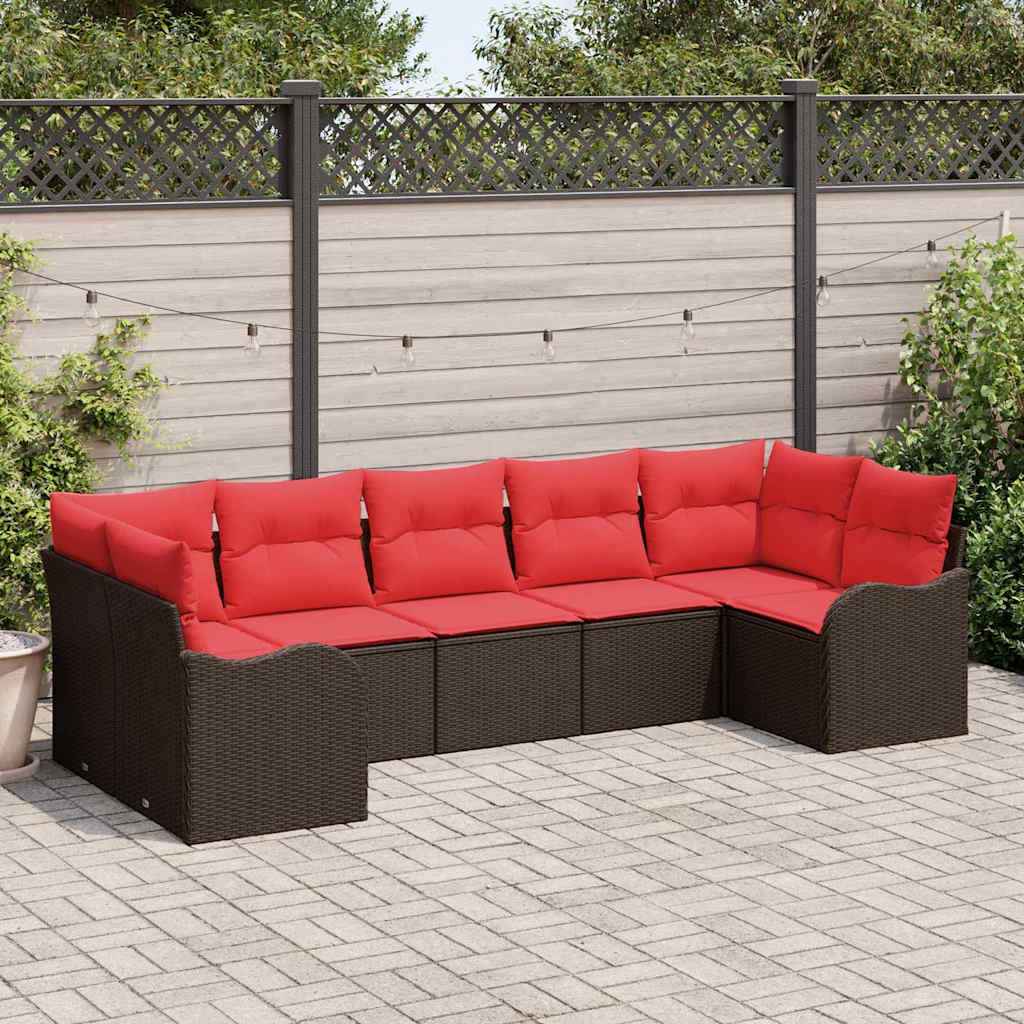 vidaXL Tuin Sofa Set Bruin poly rattan