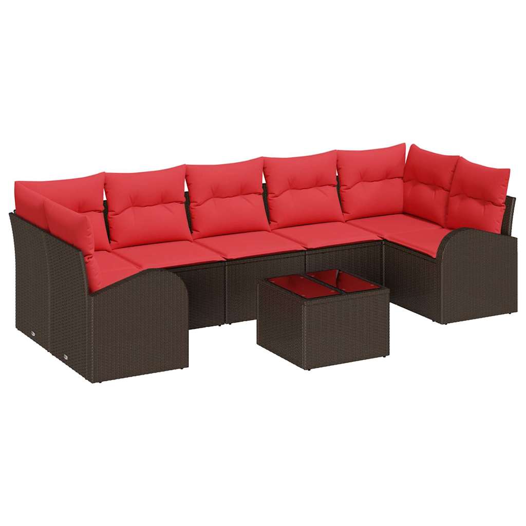 vidaXL Tuin Sofa Set Bruin en Rood 55 x 55 x 37 cm poly rattan