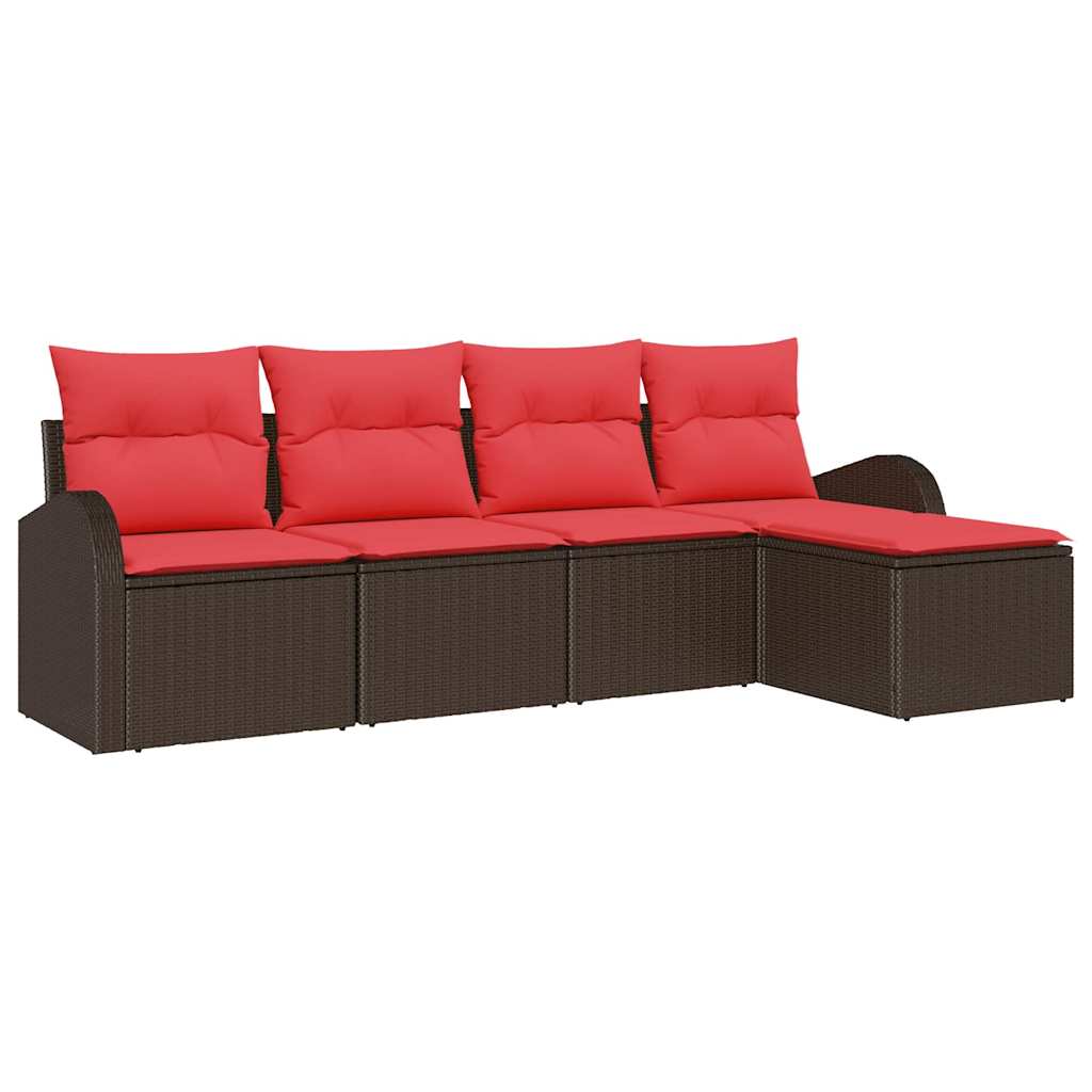 vidaXL Tuin Sofa Set 5 pcs Bruin poly rattan