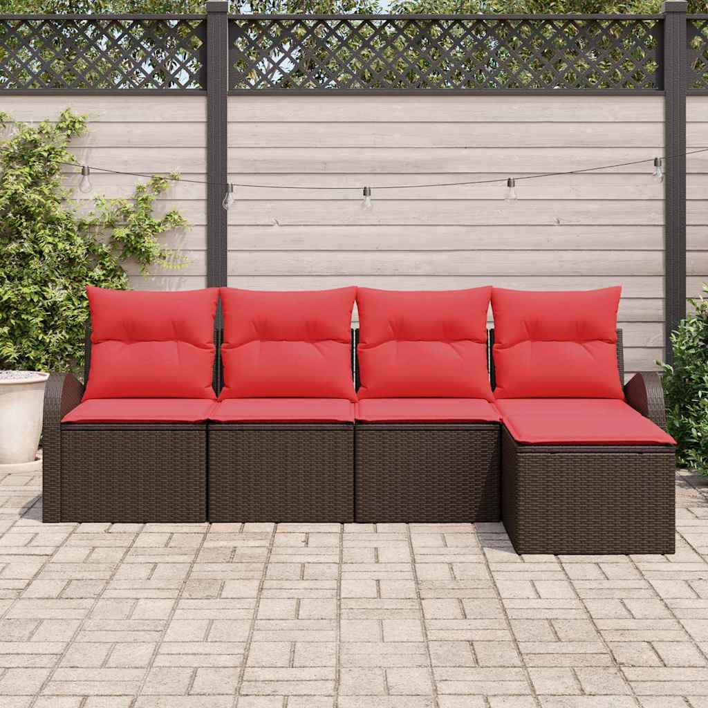 vidaXL Tuin Sofa Set 5 pcs Bruin poly rattan