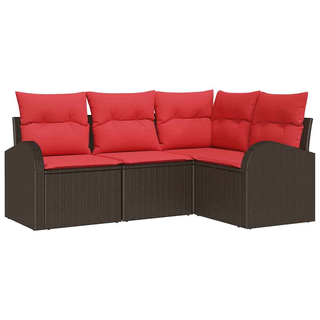 vidaXL Tuin Sofa Set Bruin poly rattan