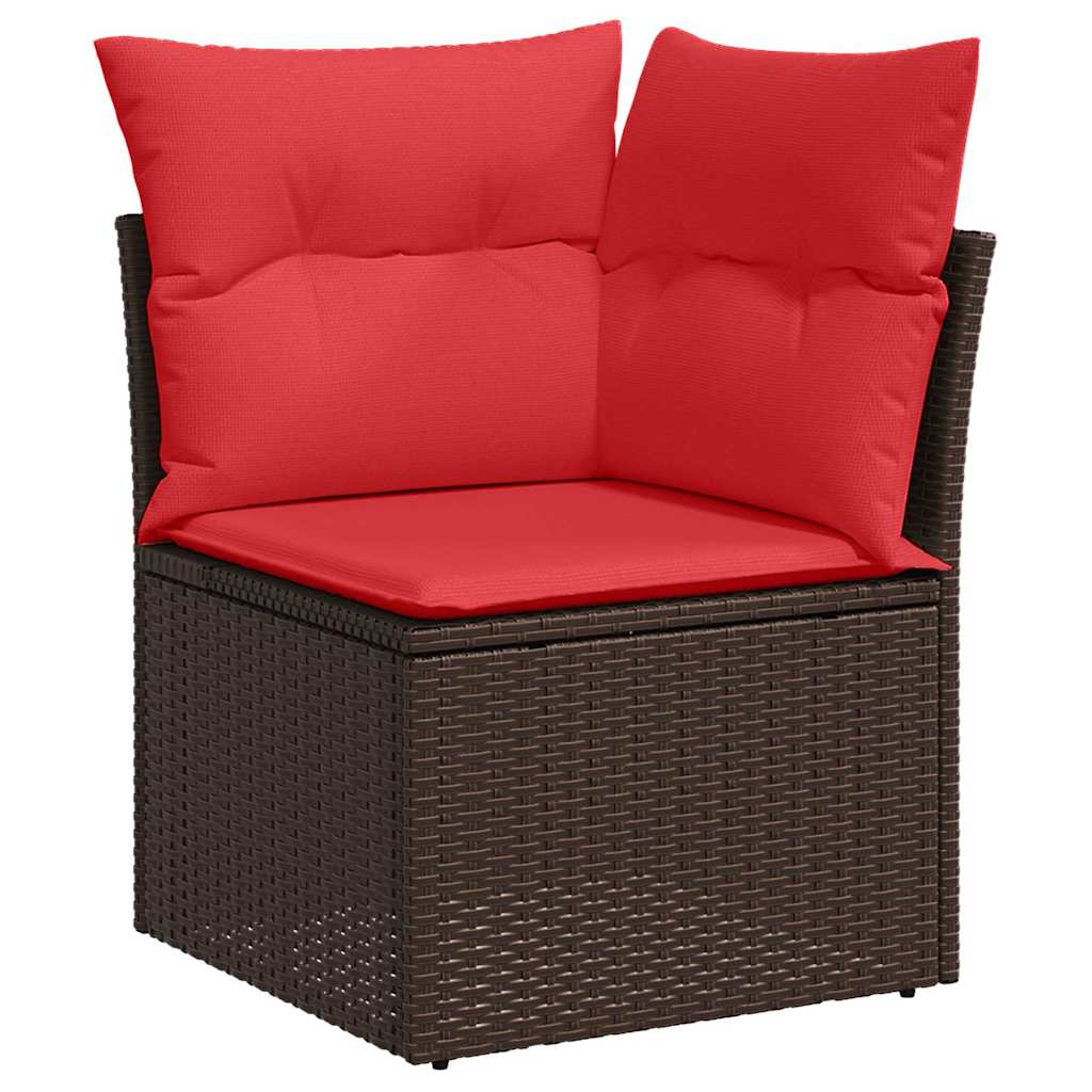 vidaXL Bankstel 8 pcs Bruin poly rattan