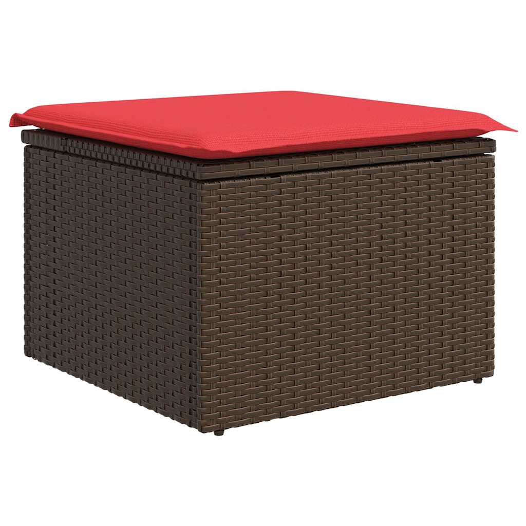 vidaXL Bankstel met kussen 8 pcs Bruin poly rattan