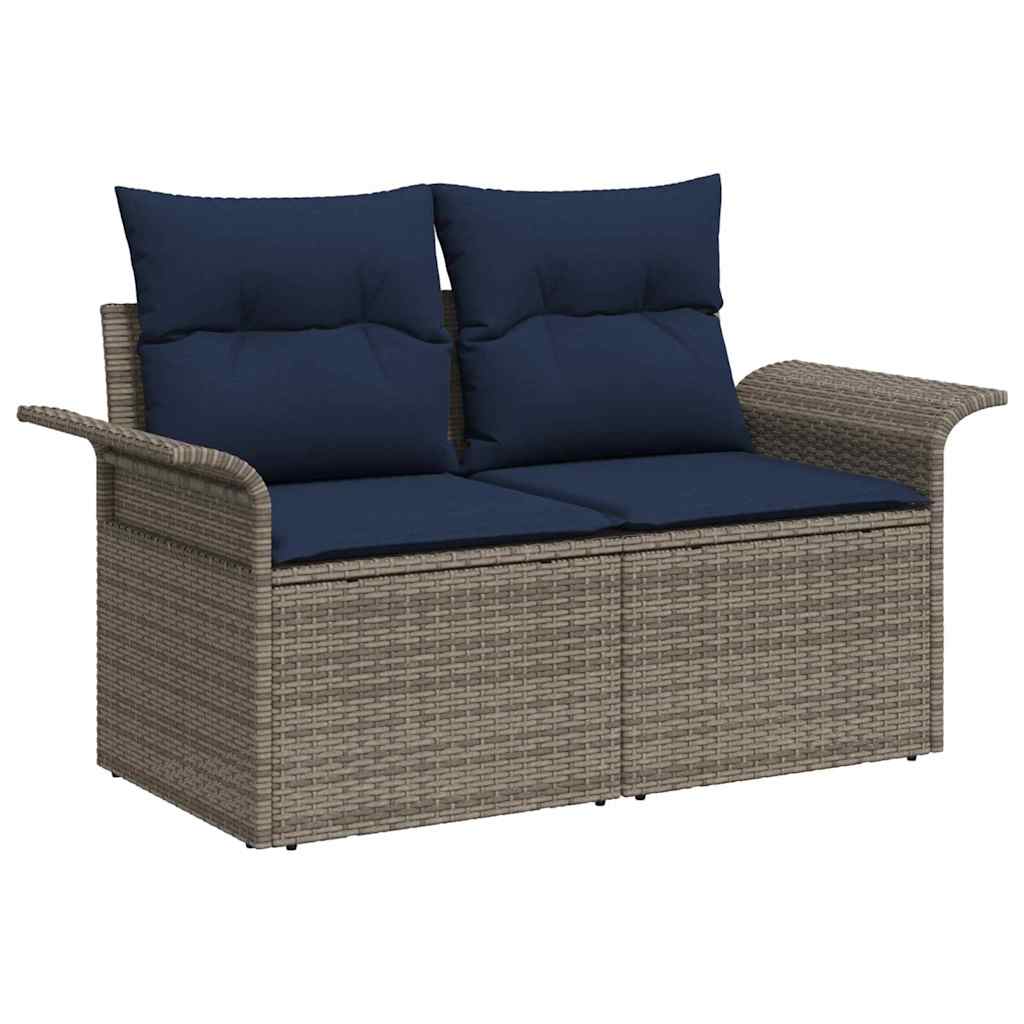 vidaXL Tuinbankenset met kussen 6 pcs Zwart poly rattan