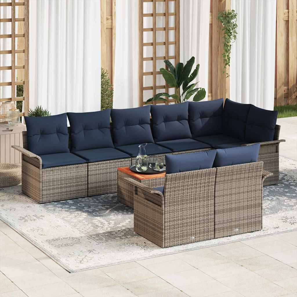 vidaXL Tuinbankenset met kussen 9 pcs Zwart poly rattan