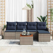 vidaXL Tuinbankenset 6 st Grijs poly rattan