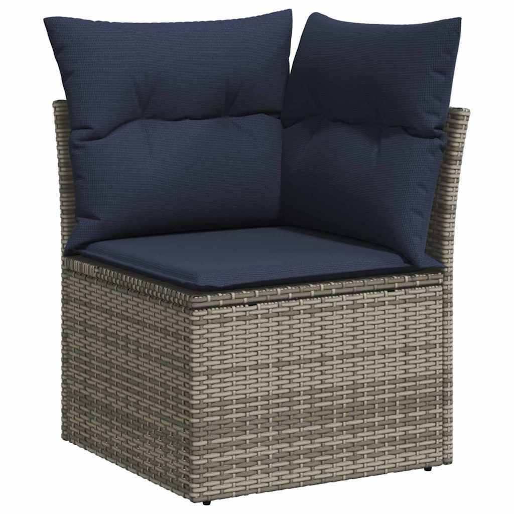 vidaXL Tuinbankenset 9 st Grijs poly rattan