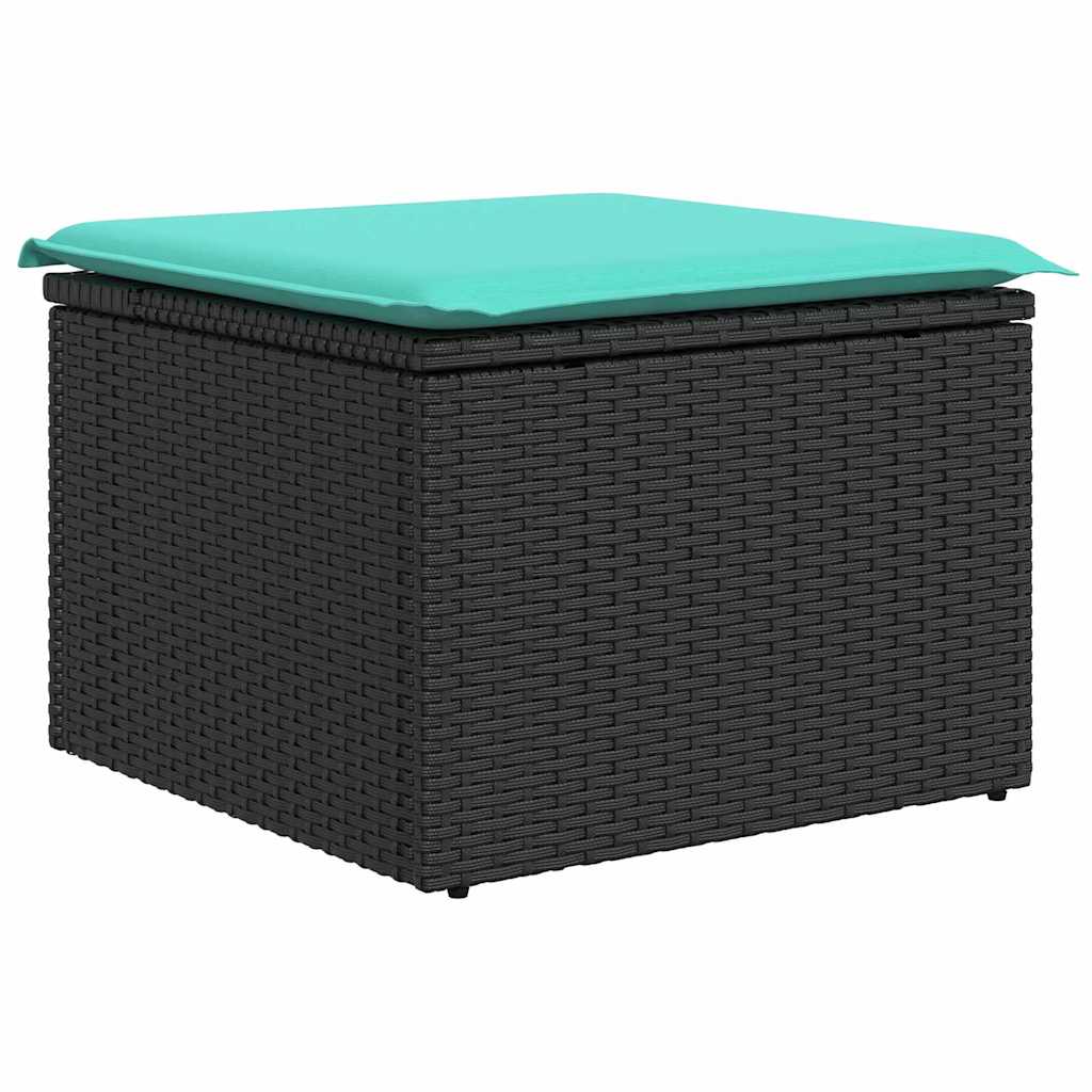 vidaXL Tuinbankenset met kussen 8 pcs Zwart poly rattan
