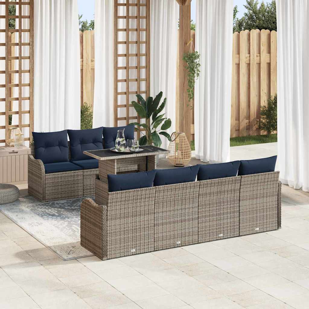 vidaXL Tuin Sofa Set 8 st Grijs poly rattan