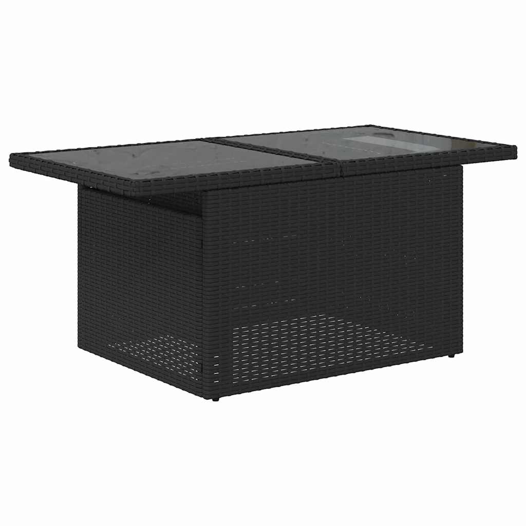 vidaXL Tuin Sofa Set met kussen 6 pcs Zwart en blauw poly rattan