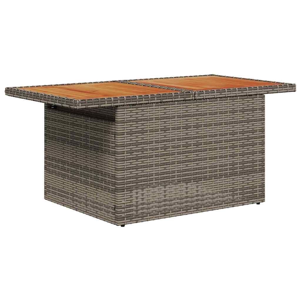 vidaXL Tuinbankenset met kussen 7 pcs Zwart en Blauw poly rattan