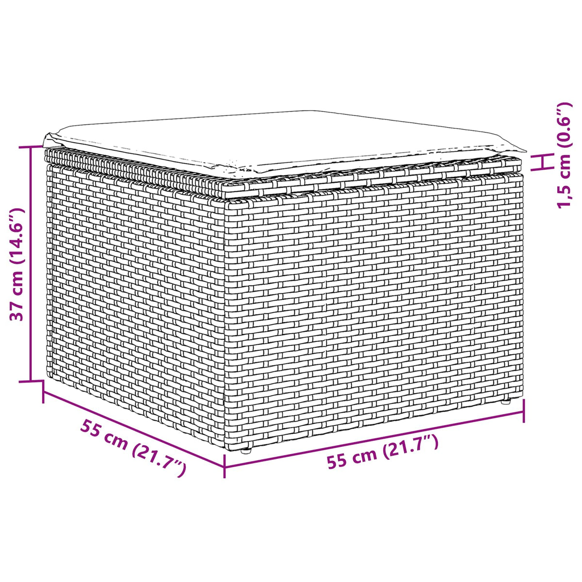 vidaXL Tuin Sofa Set met opslag 5 pcs Bruin poly rattan