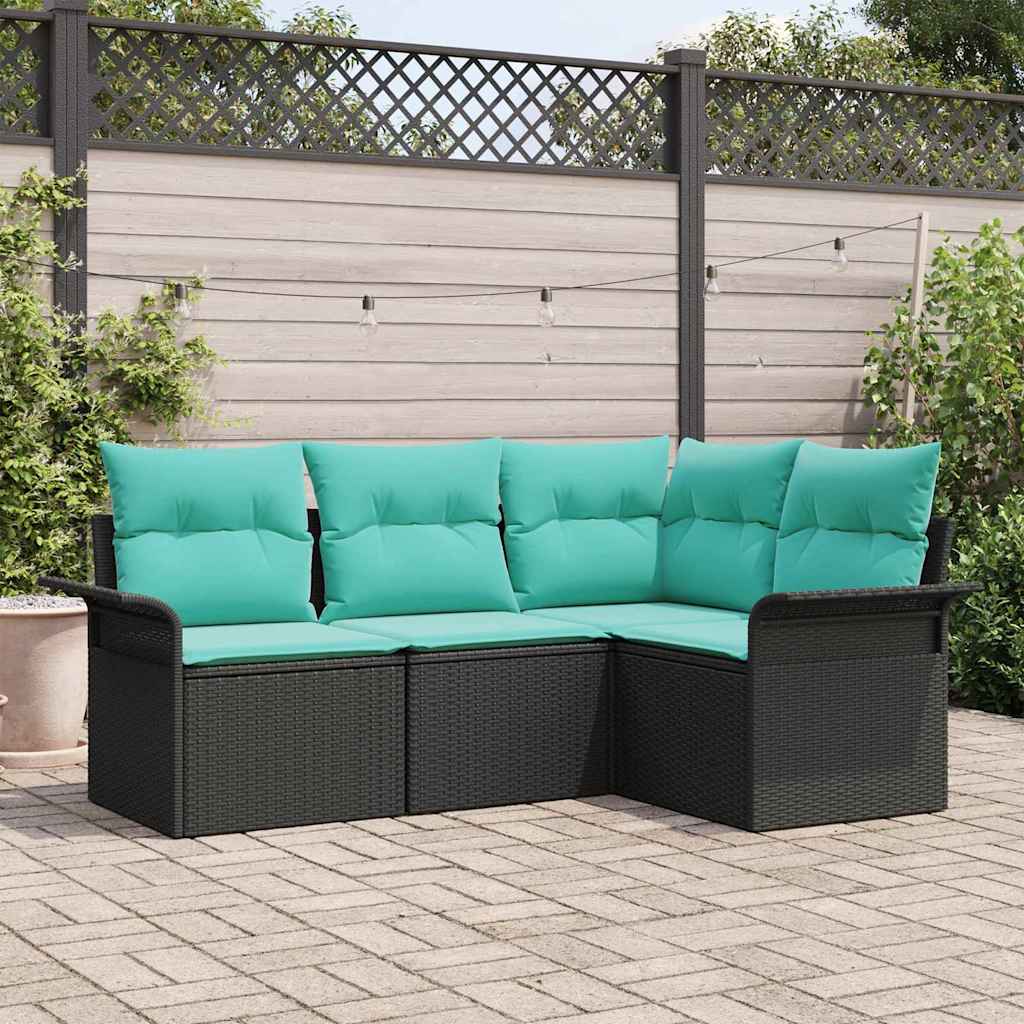 vidaXL Tuin Sofa Set met opslag 4 pcs Bruin poly rattan