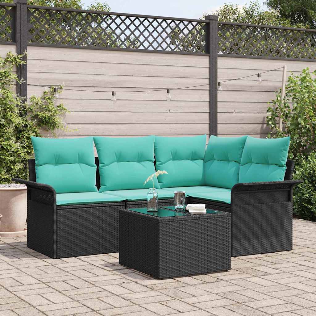 vidaXL Tuin Sofa Set met opslag 4 pcs Bruin poly rattan