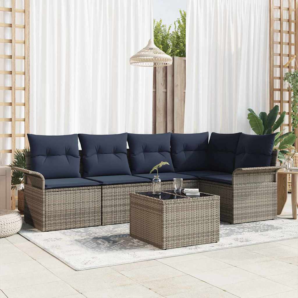 vidaXL Tuin Sofa Set met opslag 5 pcs Bruin poly rattan