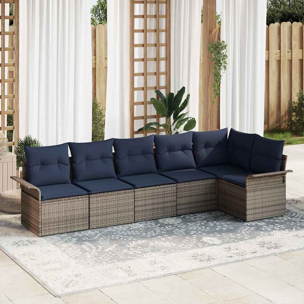 vidaXL Tuin Sofa Set met opslag 6 pcs Bruin poly rattan