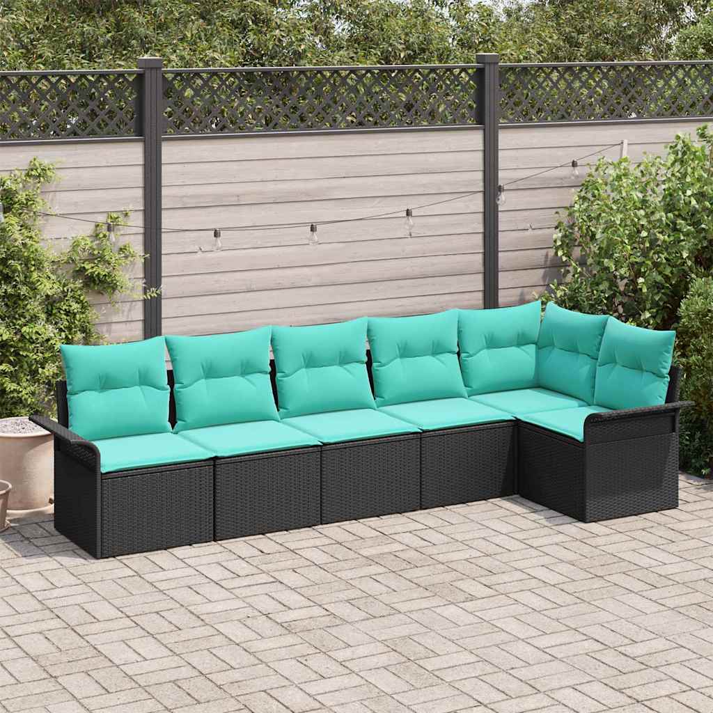 vidaXL Tuin Sofa Set met opslag 6 pcs Bruin poly rattan