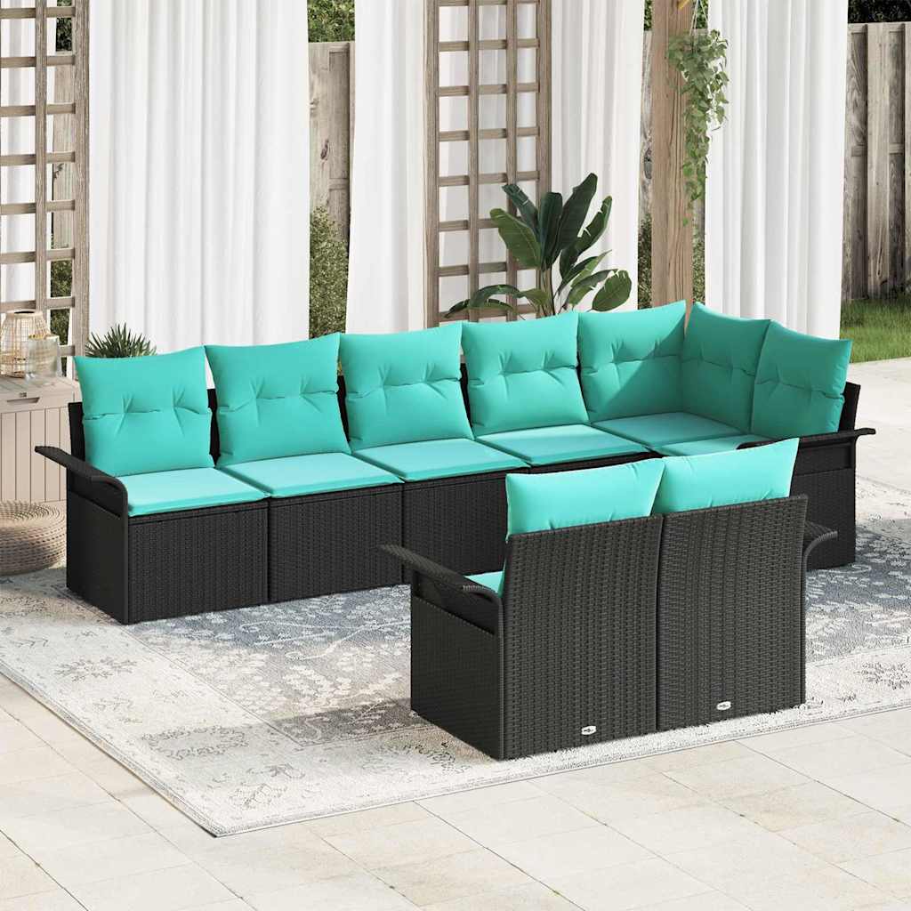 vidaXL Tuin Sofa Set met opslag 8 pcs Bruin poly rattan