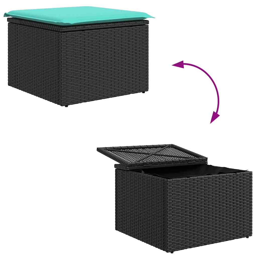 vidaXL Tuin Sofa Set 5 st Bruin en Rood poly rattan