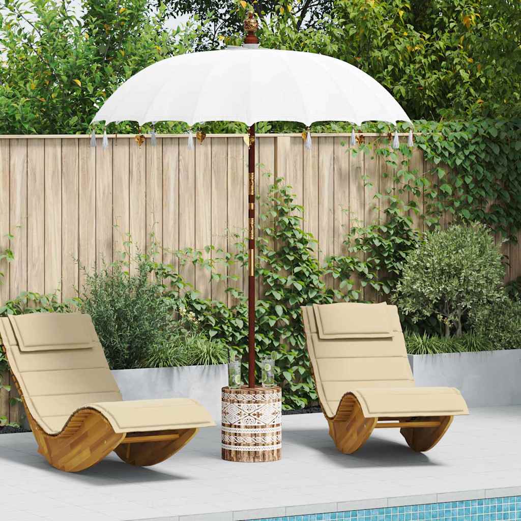 Balinese Parasol Crème 180-190 cm Katoen, massief hout