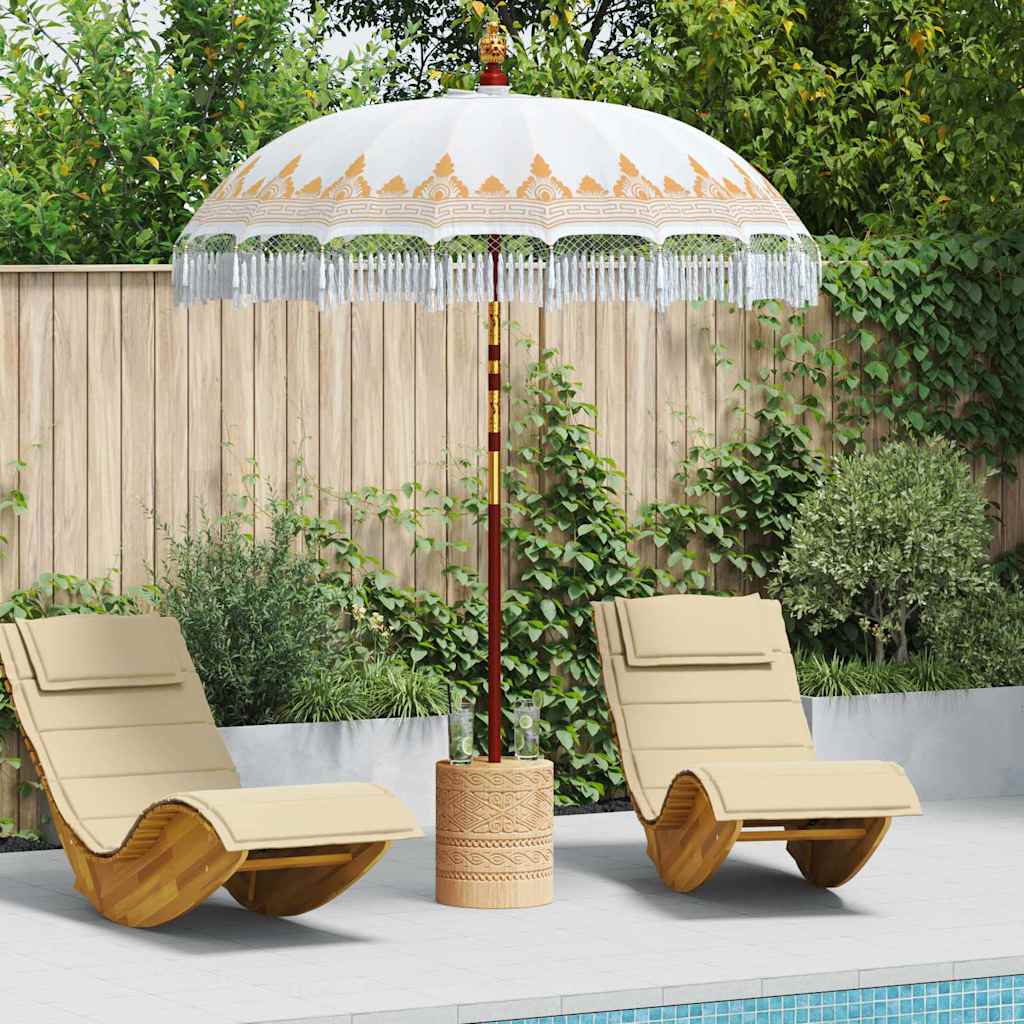 Balinese Parasol Crème 180-190 cm Katoen, massief hout