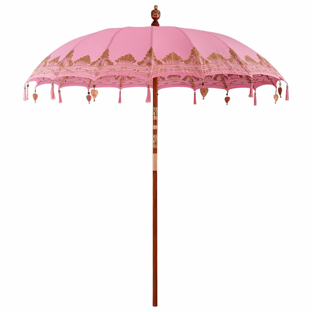 Balinese Parasol Roze 180-190 cm Katoen, massief hout