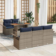 vidaXL Tuin Sofa Set met opslag 6 pcs Grijs Poly riet