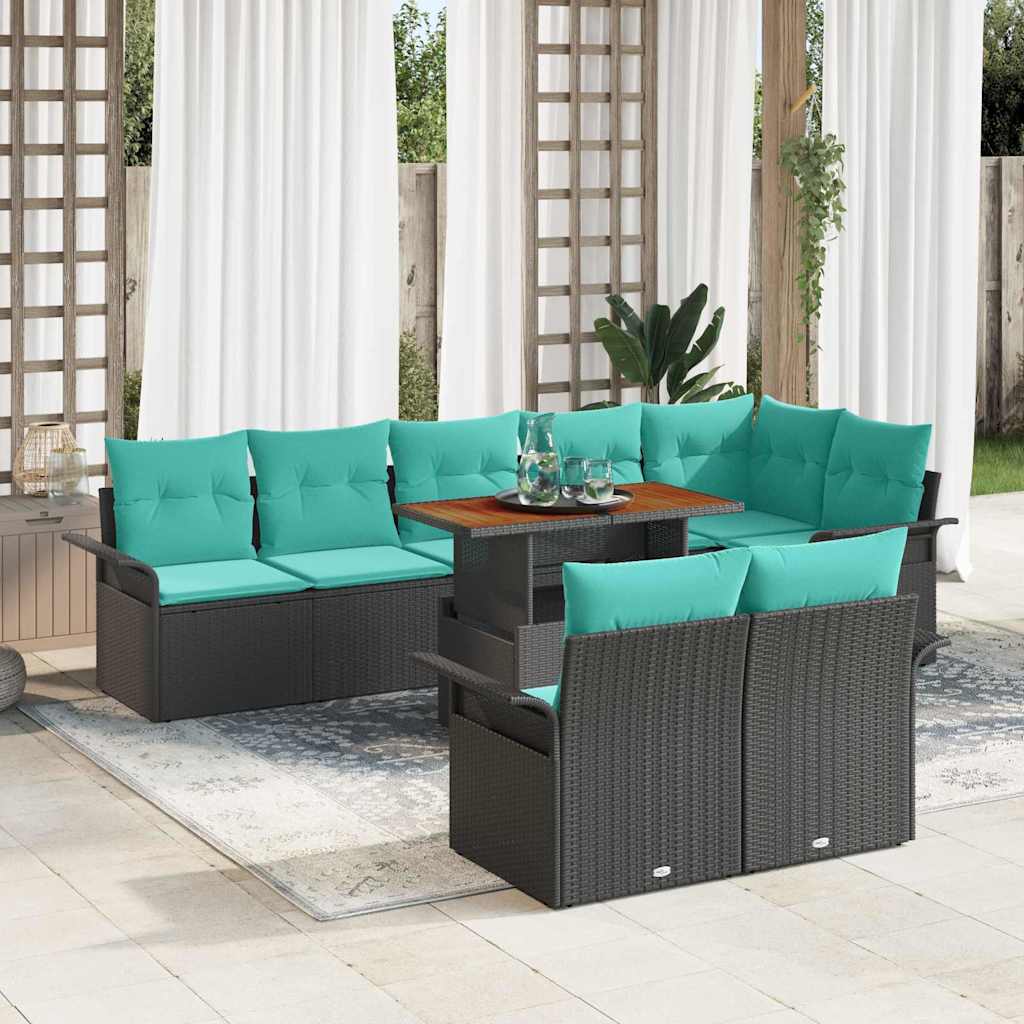 vidaXL Tuin Sofa Set met opslag 9 pcs Grijs Poly riet
