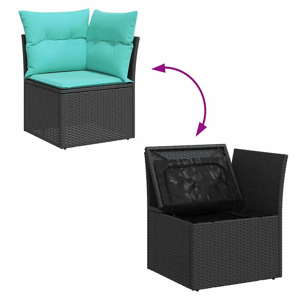 vidaXL Tuin Sofa Set 6 st Zwart Poly riet