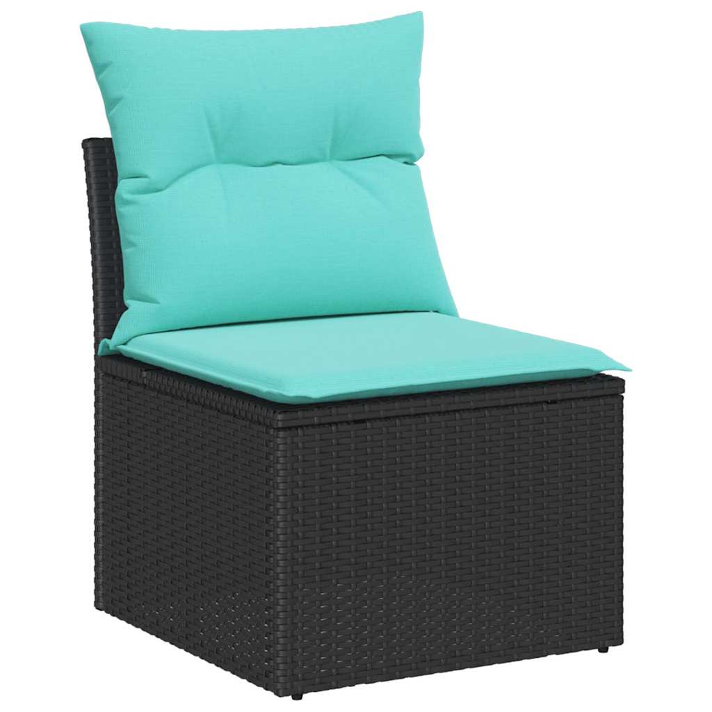 vidaXL Tuin Sofa Set 6 st Zwart Poly riet
