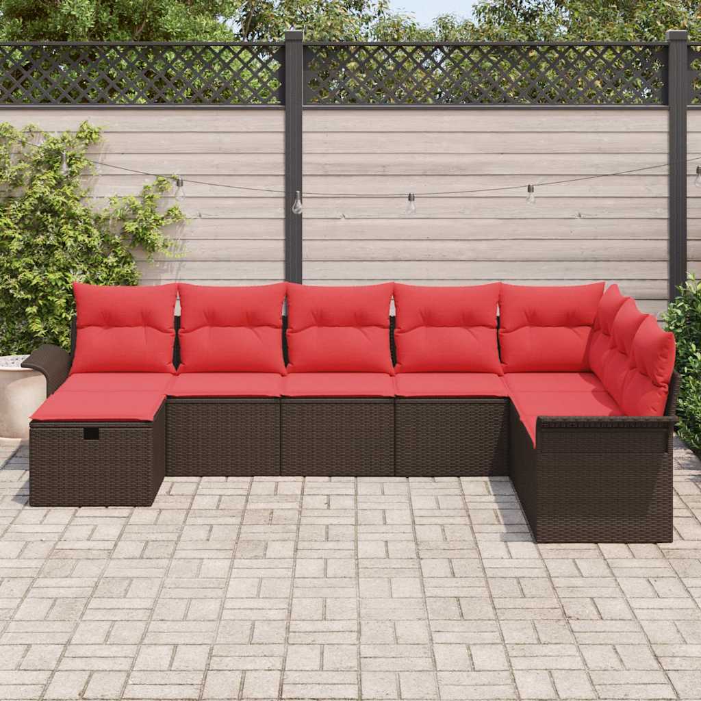 vidaXL Tuin Sofa Set met kussen 8 pcs Zwart en Turquoise poly rattan