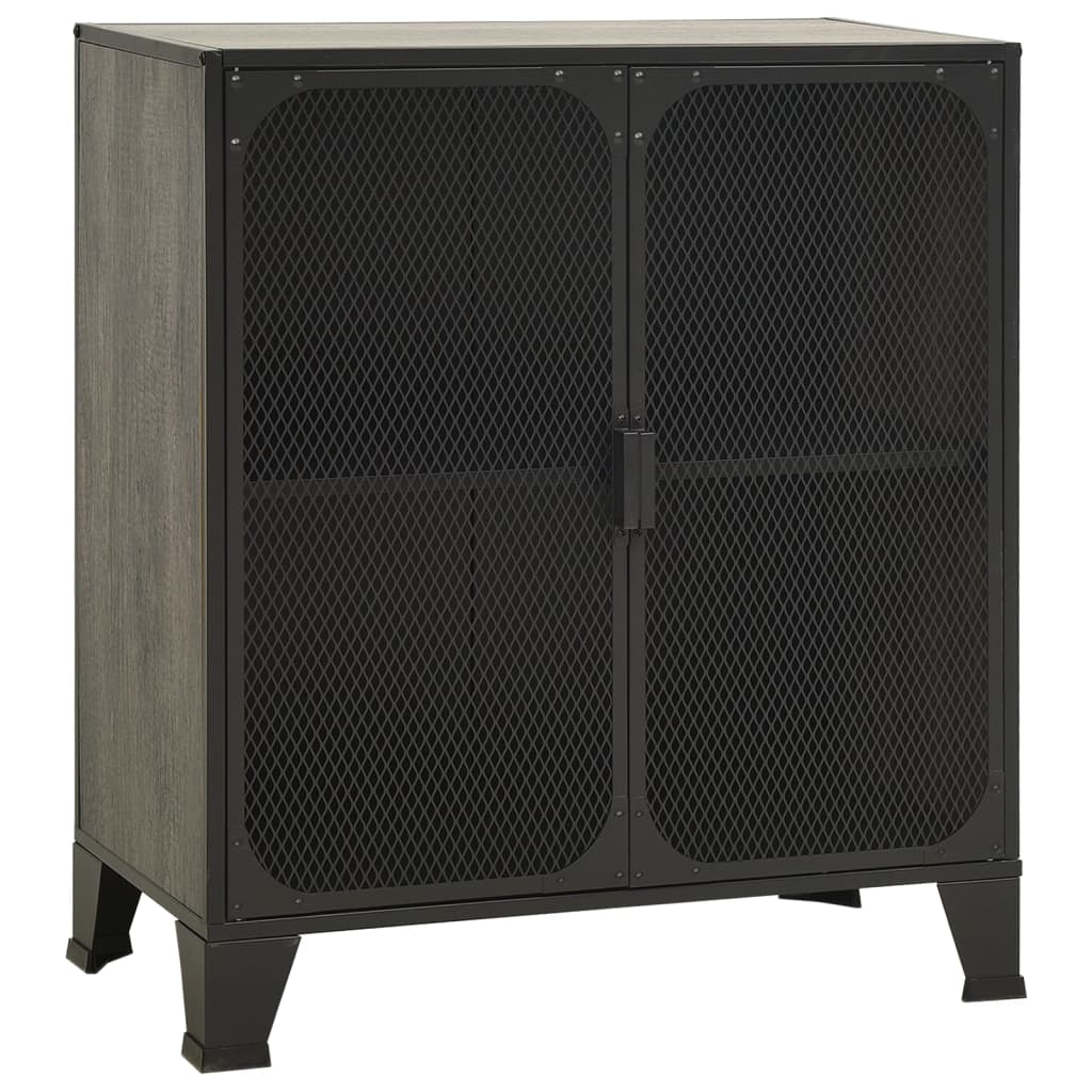 vidaXL Opbergkast 72x36x82 cm metaal en MDF rustiek bruin