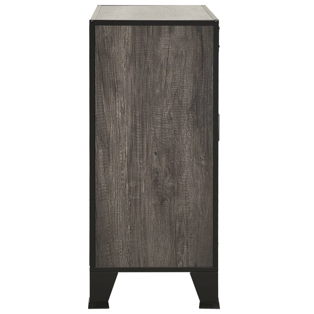 vidaXL Opbergkast 72x36x82 cm metaal en MDF rustiek bruin