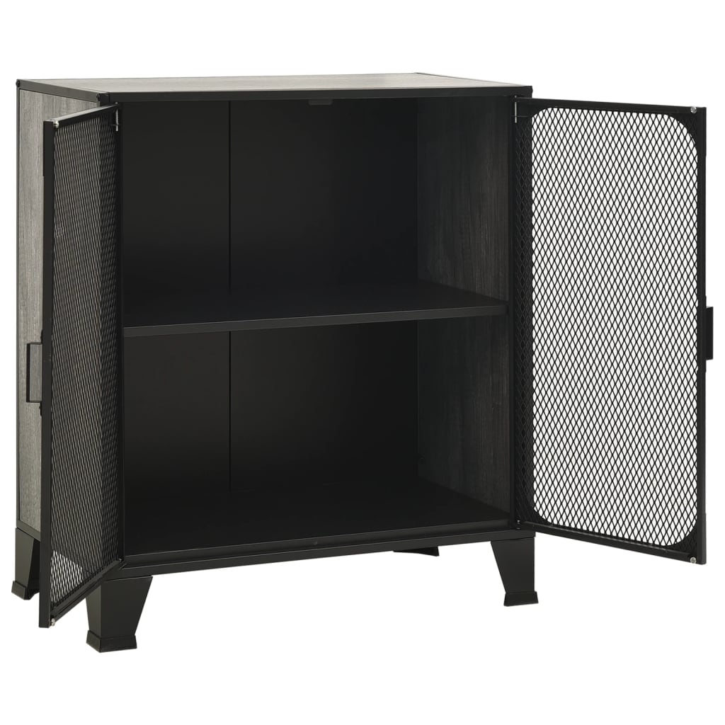 vidaXL Opbergkast 72x36x82 cm metaal en MDF rustiek bruin