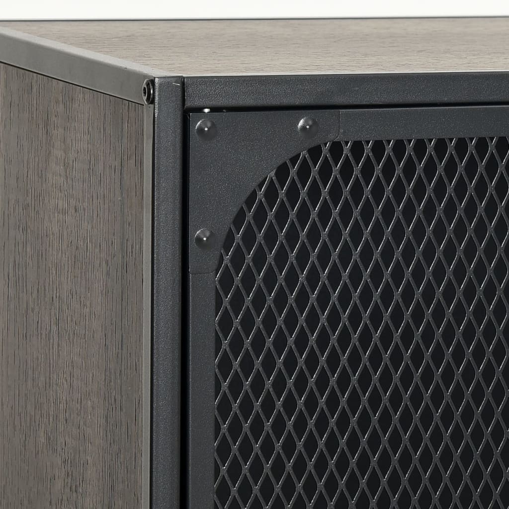 vidaXL Opbergkast 72x36x82 cm metaal en MDF rustiek bruin
