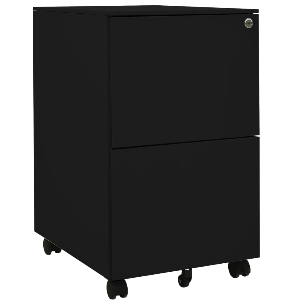 vidaXL Ladeblok verrijdbaar 39x45x67 cm staal antracietkleurig - Aashly
