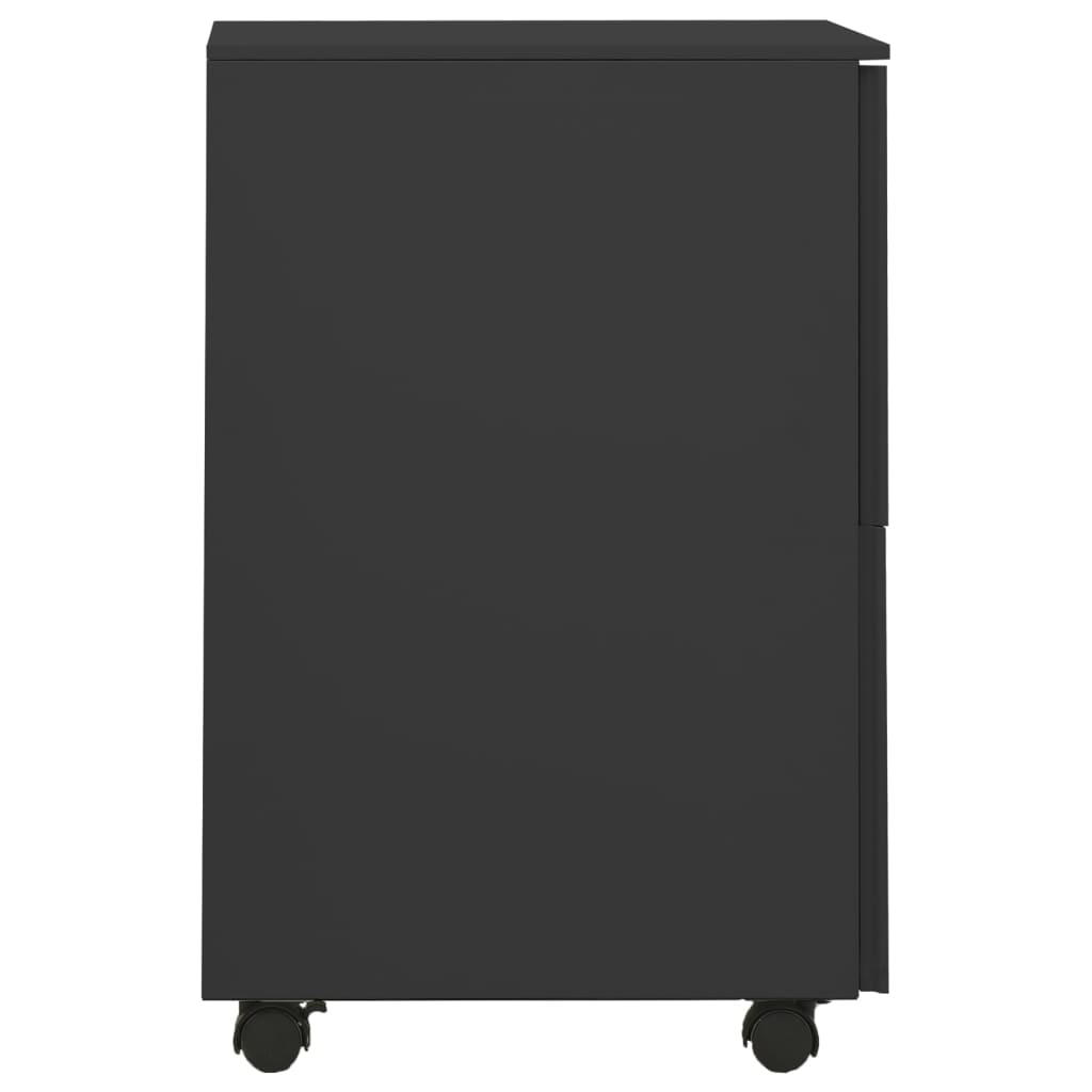 vidaXL Ladeblok verrijdbaar 39x45x67 cm staal antracietkleurig - Aashly