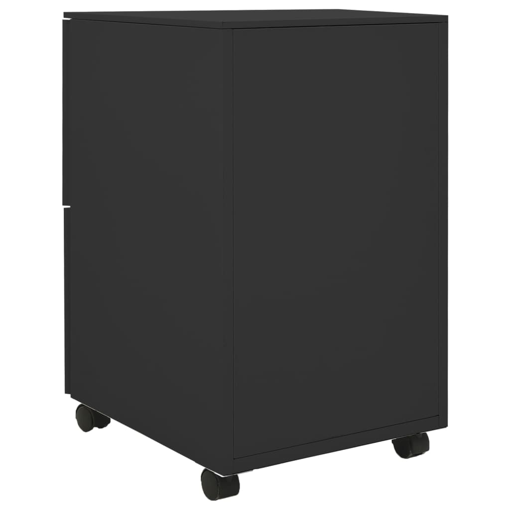 vidaXL Ladeblok verrijdbaar 39x45x67 cm staal antracietkleurig - Aashly