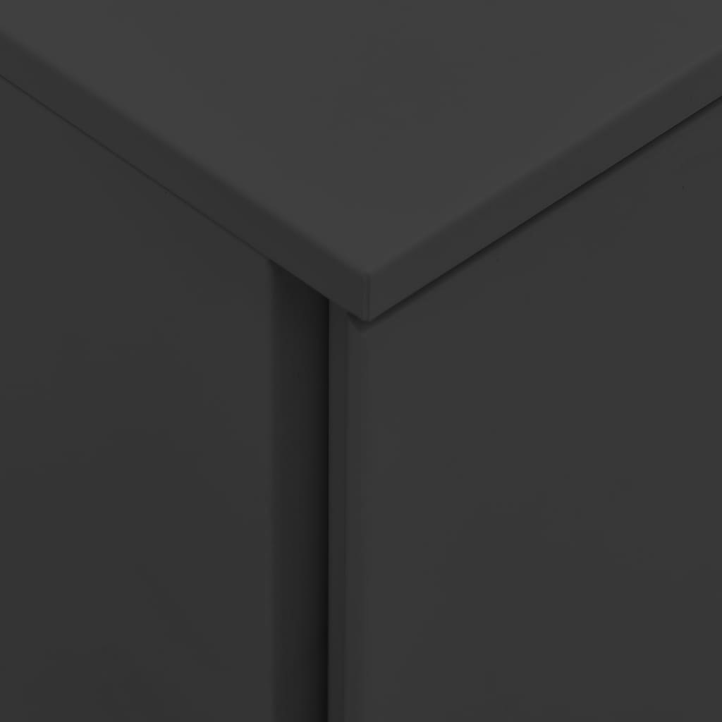 vidaXL Ladeblok verrijdbaar 39x45x67 cm staal antracietkleurig - Aashly