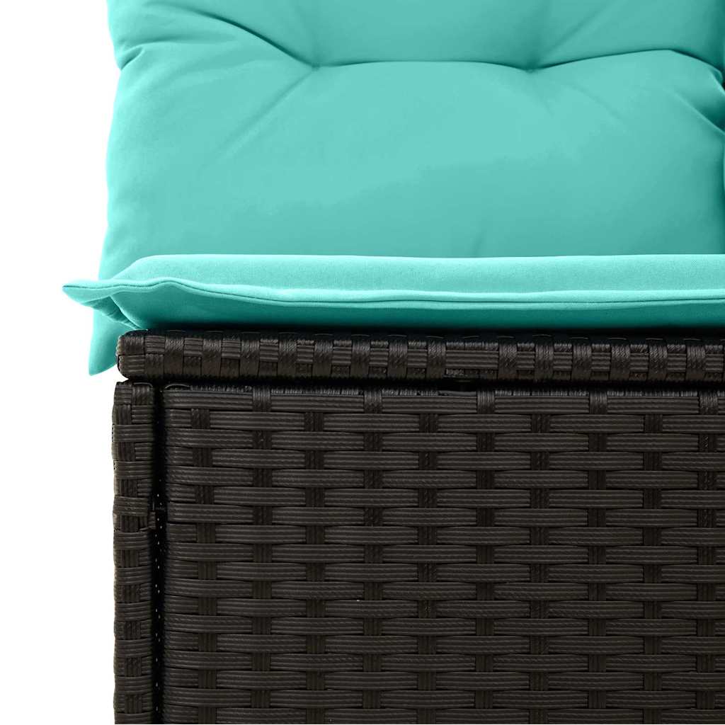 vidaXL Tuin Sofa Set met kussen met opslag 8 pcs Zwart Poly riet