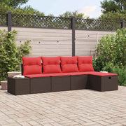 vidaXL Bankstel 4 st poly rattan