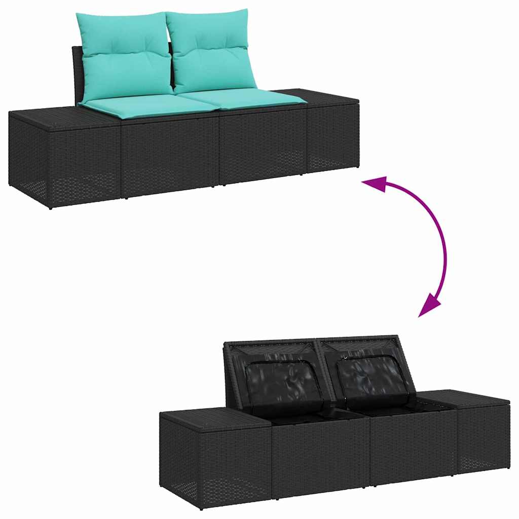 vidaXL Bankstel 4 st poly rattan