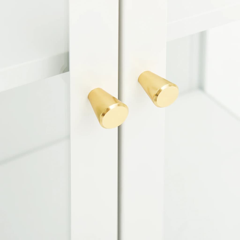 vidaXL Dressoir 75x35x105 cm staal en glas wit - Aashly