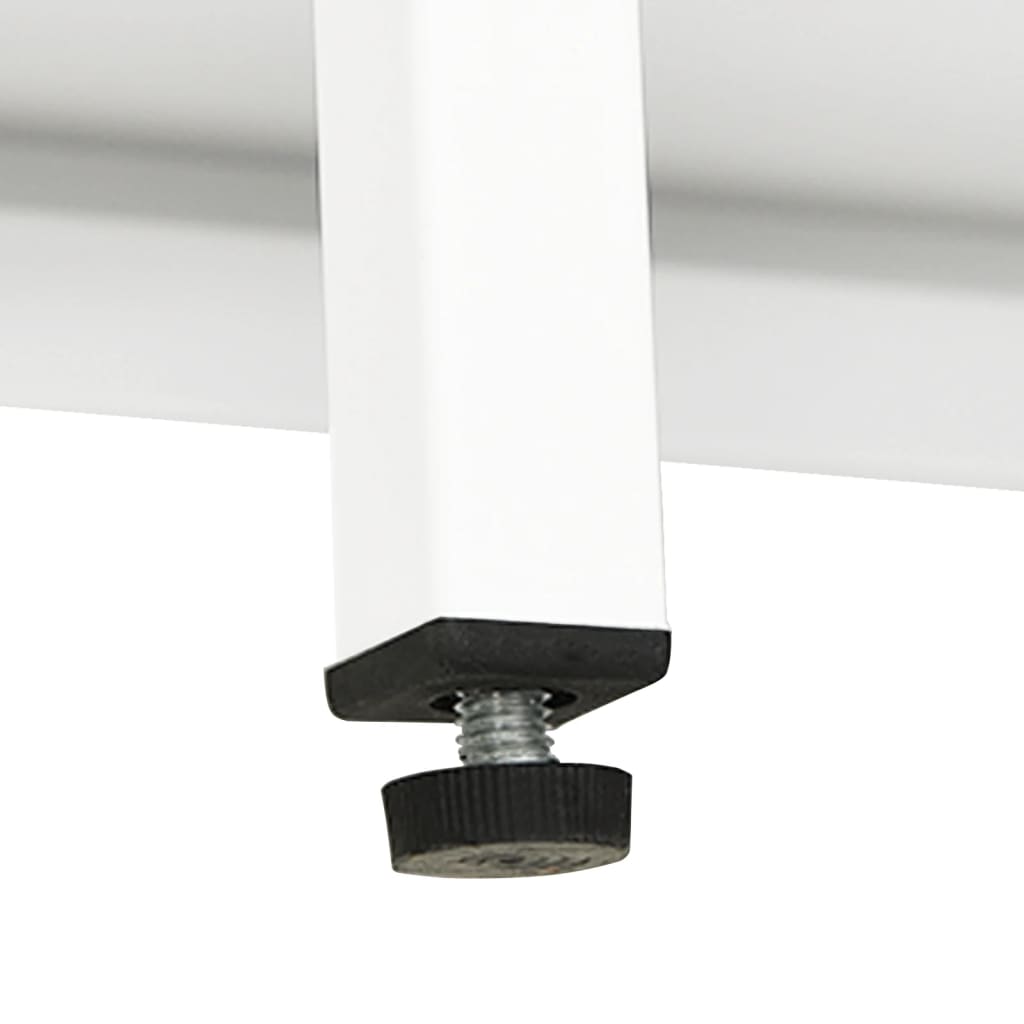 vidaXL Dressoir 75x35x105 cm staal en glas wit - Aashly