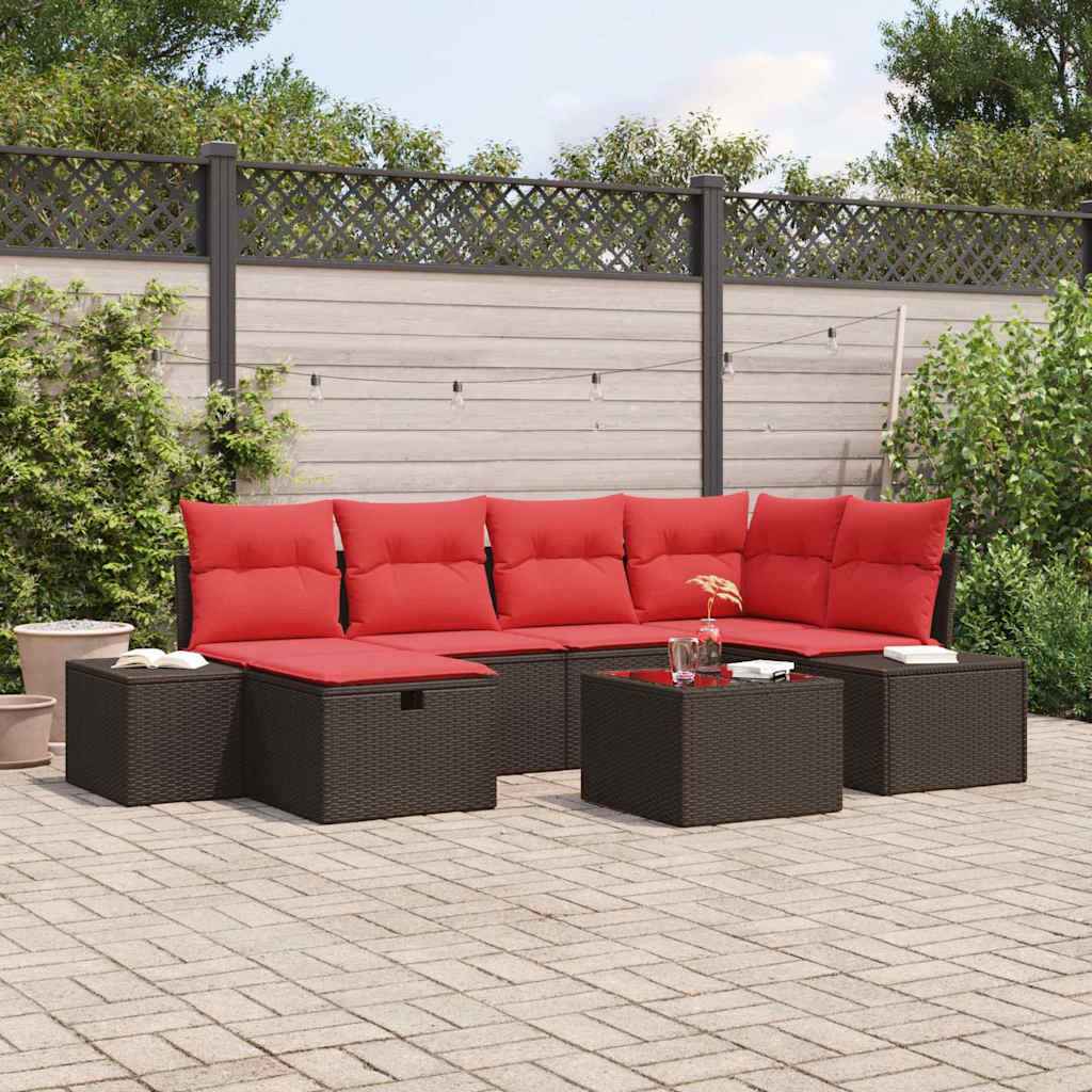 vidaXL Bankstel 4 st poly rattan