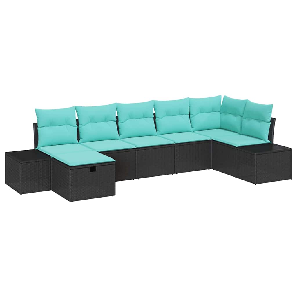 vidaXL Bankstel 4 st poly rattan