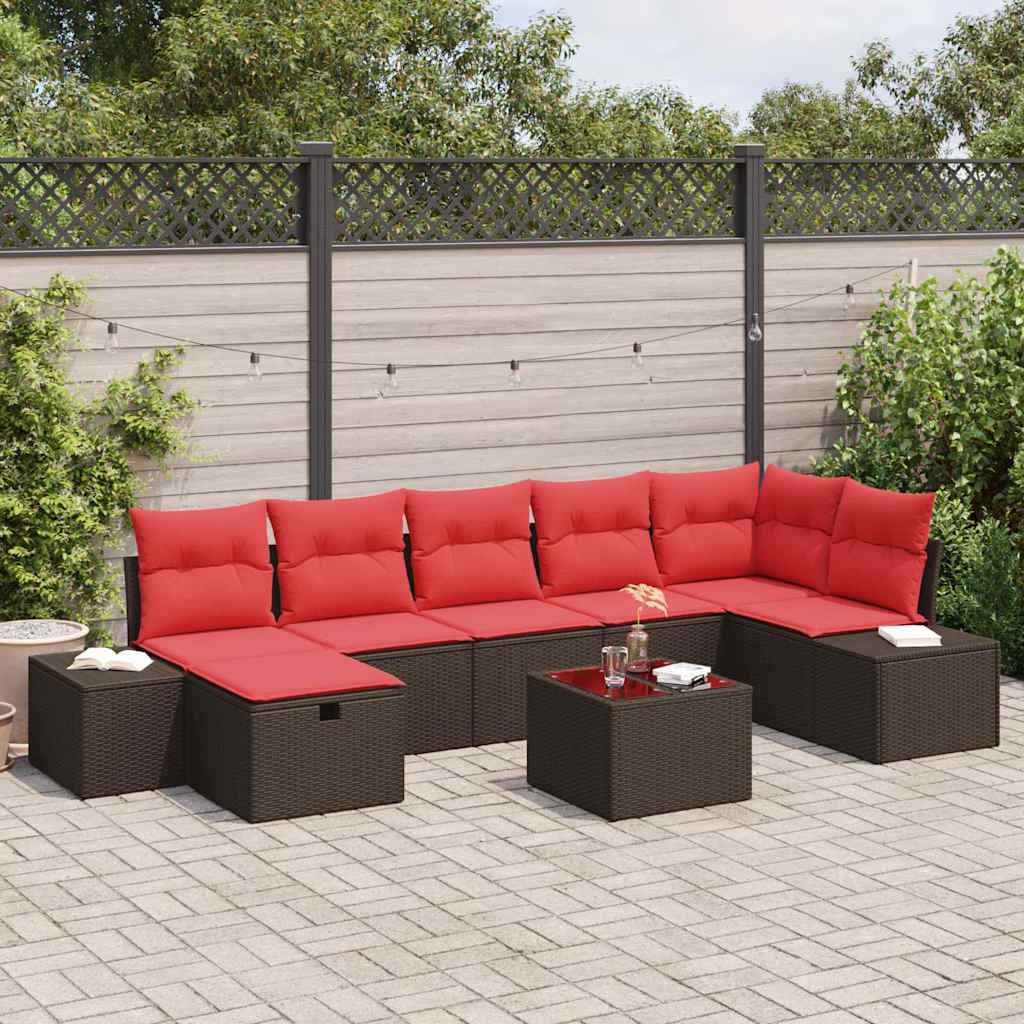 vidaXL Bankstel 4 st poly rattan