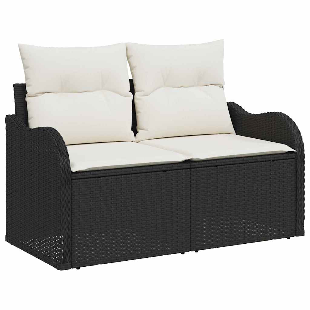 vidaXL Tuin Sofa Set met kussen met opslag 6 pcs Zwart Poly riet