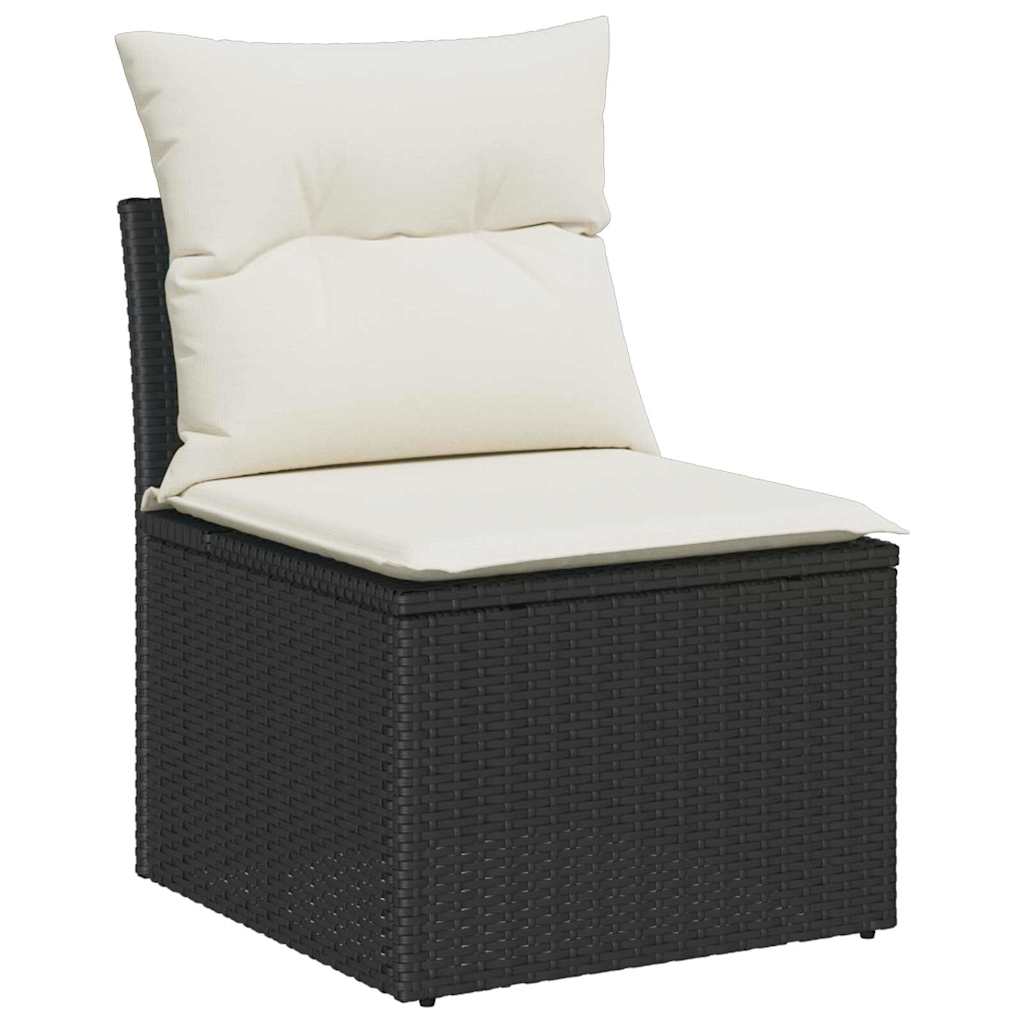 vidaXL Tuin Sofa Set met kussen met opslag 6 pcs Zwart Poly riet